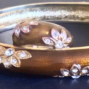 Banana Republic Crystal Flower Bangle & Ring